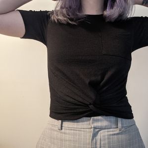 Wilfred Free Black Knotted Crop Top XSmall